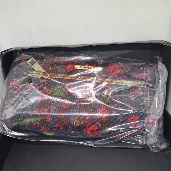 NEW - Travelon Wallet Wristlet Safe ID RFID Women's Zip Clutch Floral Navy - Picture 5 of 11